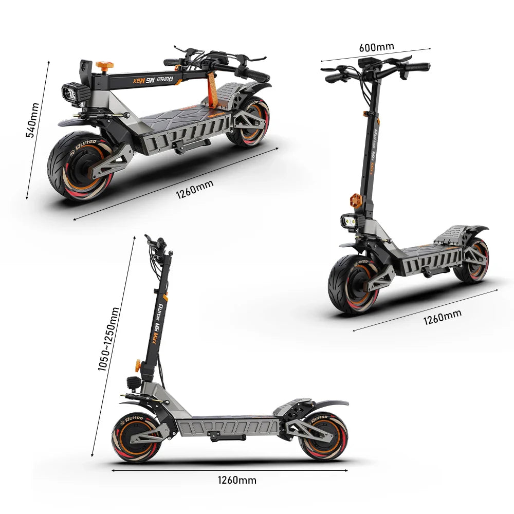 M6Max Dual Motor 5600W Electric Scooter - Fast & Foldable 11 Inch - Crown&Co