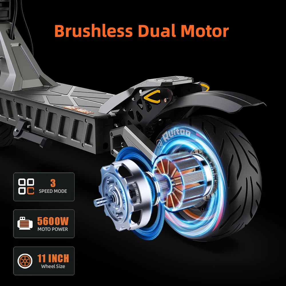 M6Max Dual Motor 5600W Electric Scooter - Fast & Foldable 11 Inch - Crown&Co