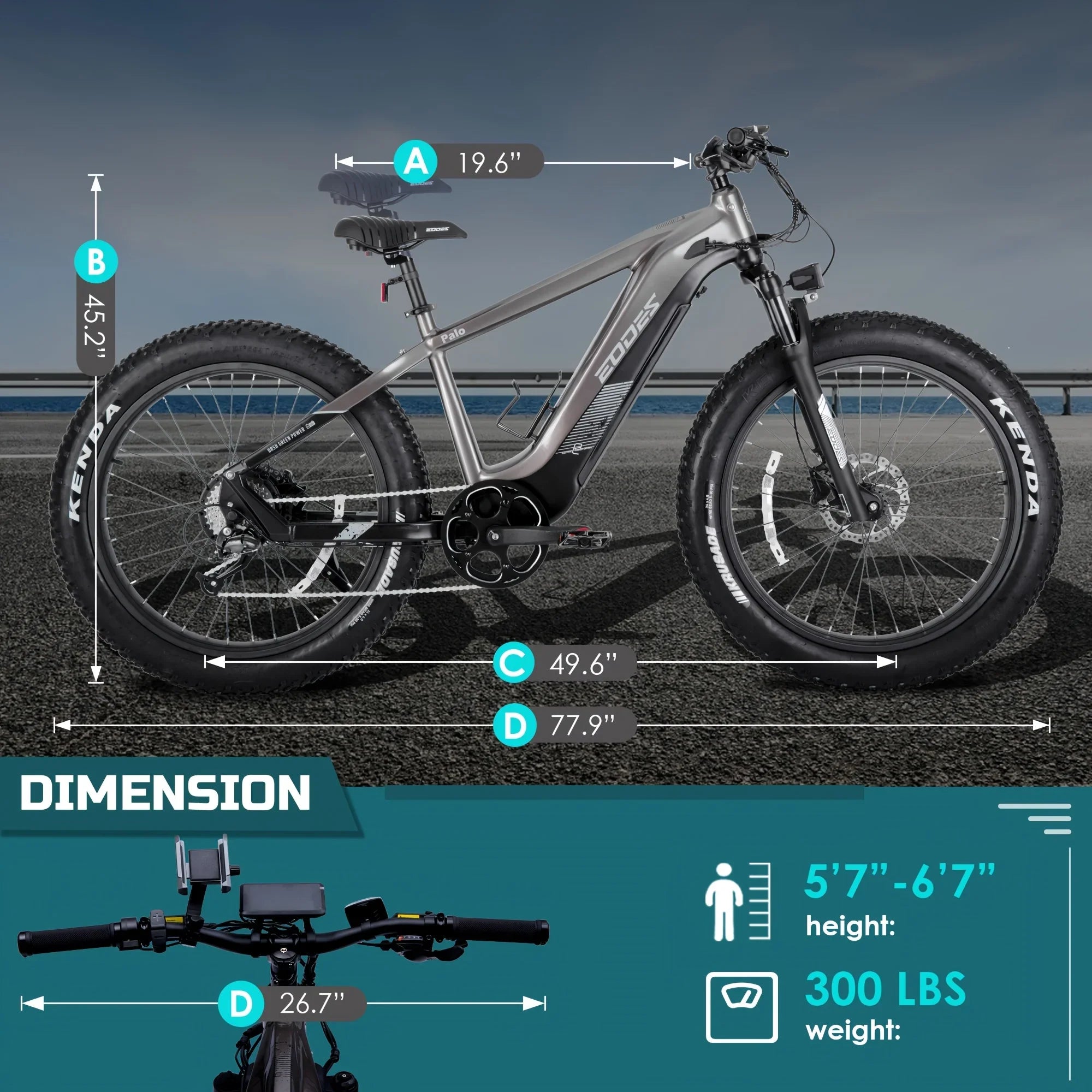 eBike Boys 52V 750W Adult eBike - 17AH Battery, Top Speed 32km/h - Crown&Co