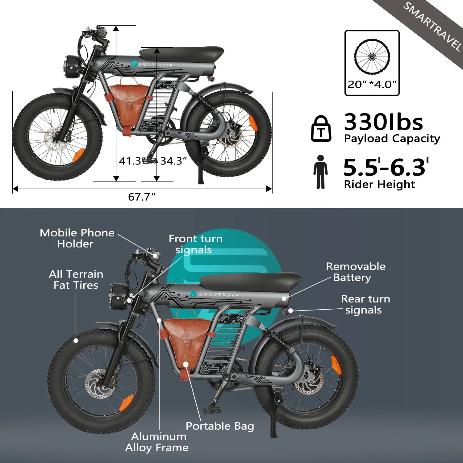 eBike Boys 1200W Lithium Electric Bike - 48V, 20" Wheel, Fast Speed - Crown&Co