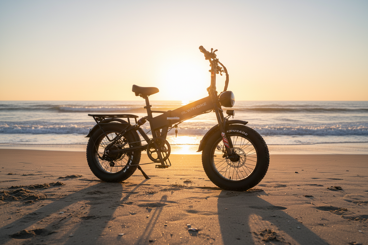 CEMOTO B20AX Fat Tire E-Bike – Coastal Sunrise Shot