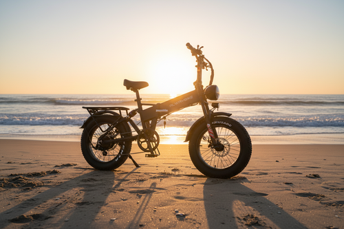 CEMOTO B20AX Fat Tire E-Bike – Coastal Sunrise Shot