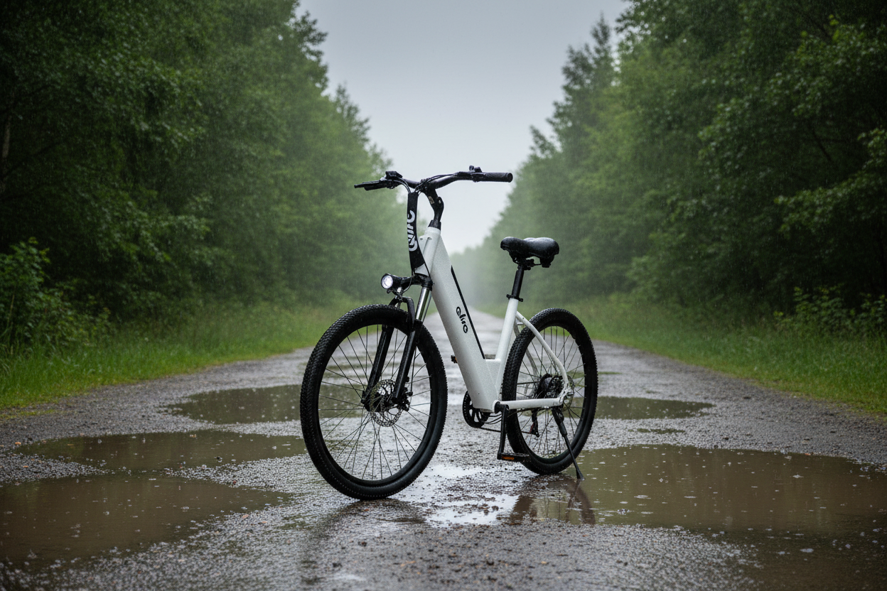 eBike Boys 750W – Wet Forest Road Shot